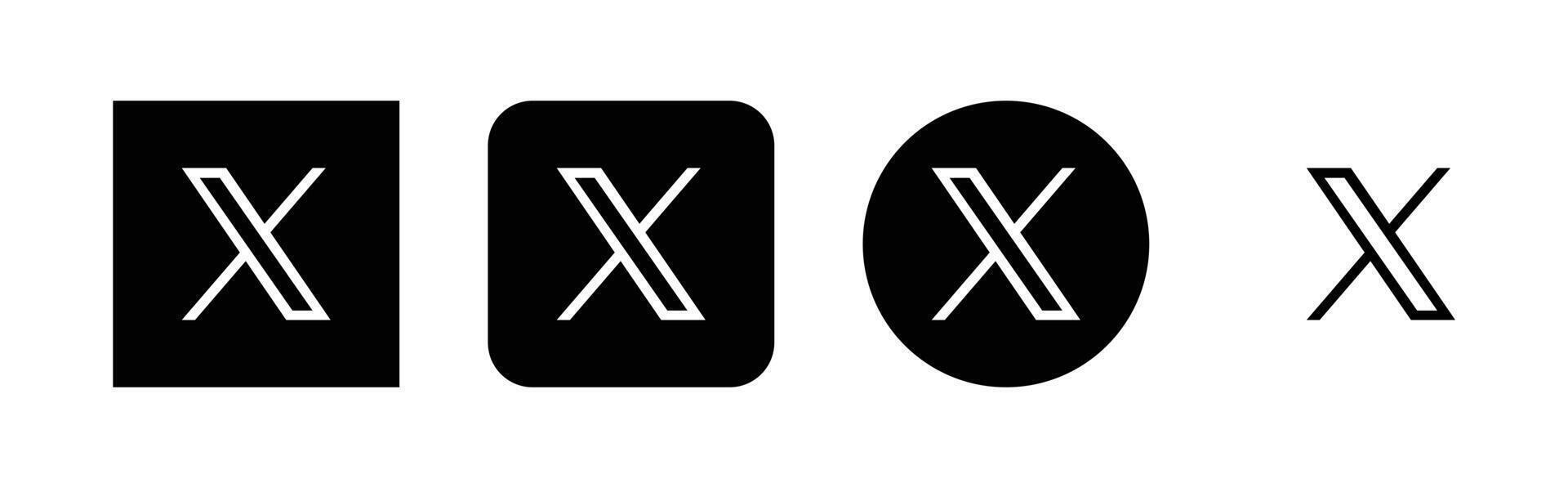 X formerly twitter app logo set - social media button or social media icon vector