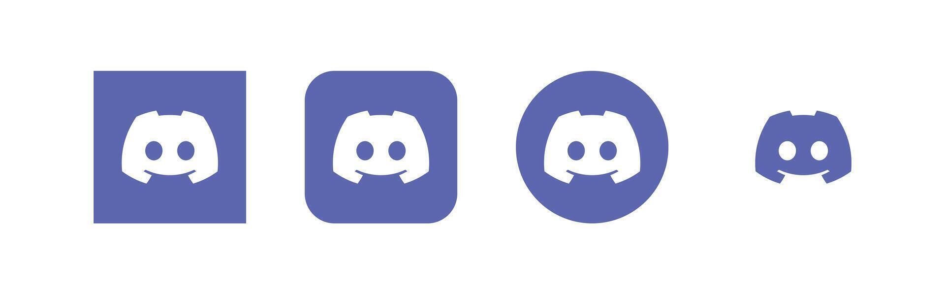 discord app logo set - social media button or social media icon vector