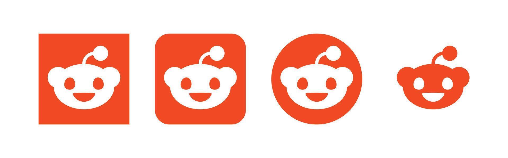 reddit app logo set - social media button or social media icon vector