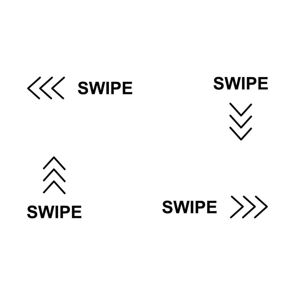 Swipe symbols for mobile and web apps. Social media scroll sign vector