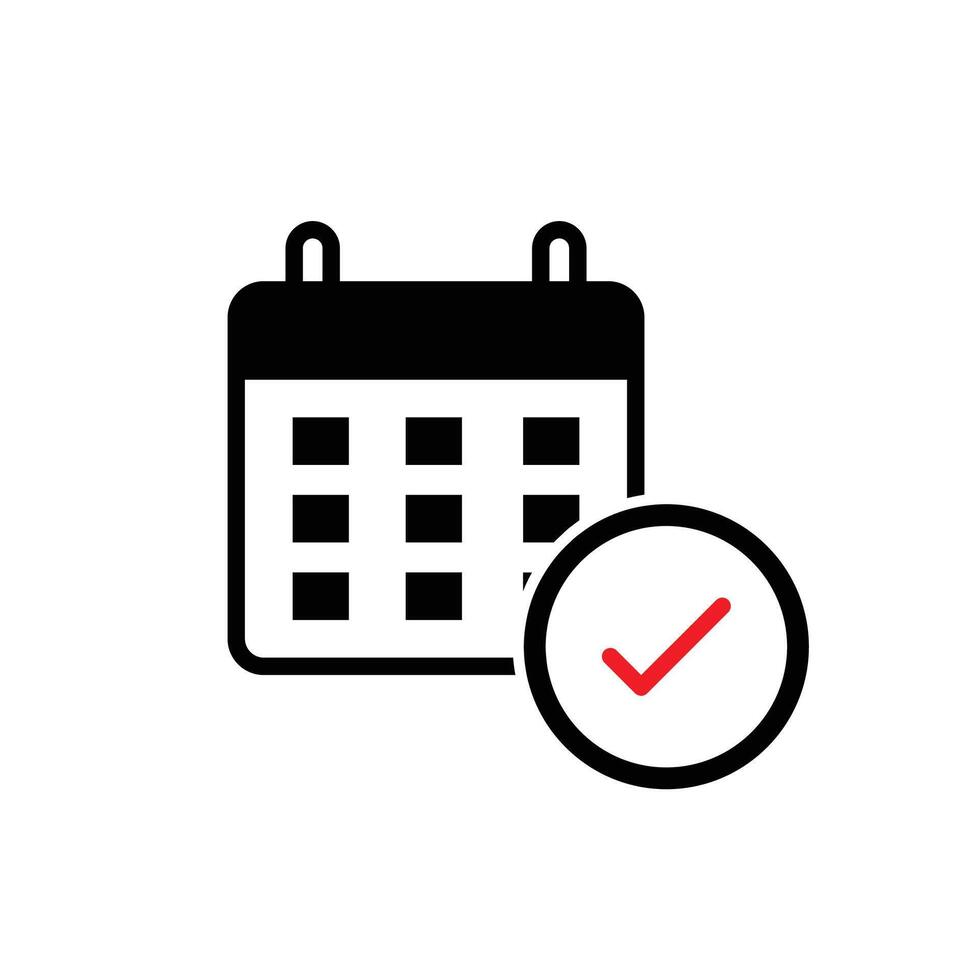 schedule calendar with a check mark circle vector