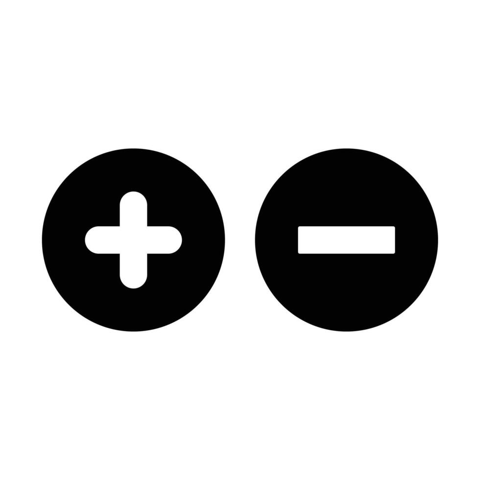 plus and minus icons vector
