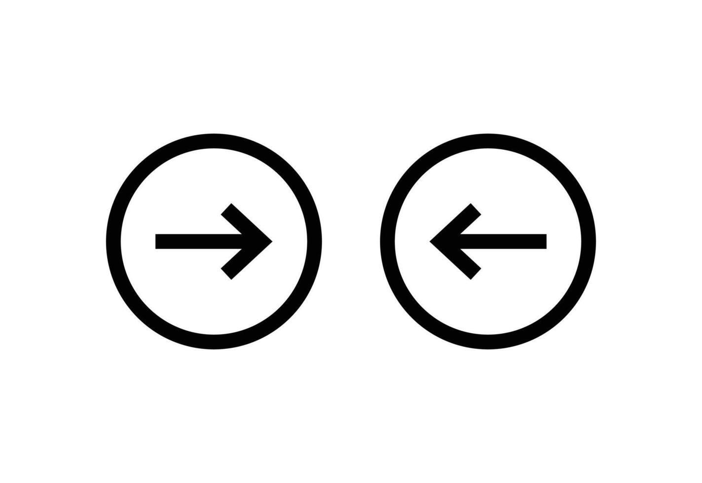 Two arrows pointing in opposite directions are shown in a black and white illustration vector