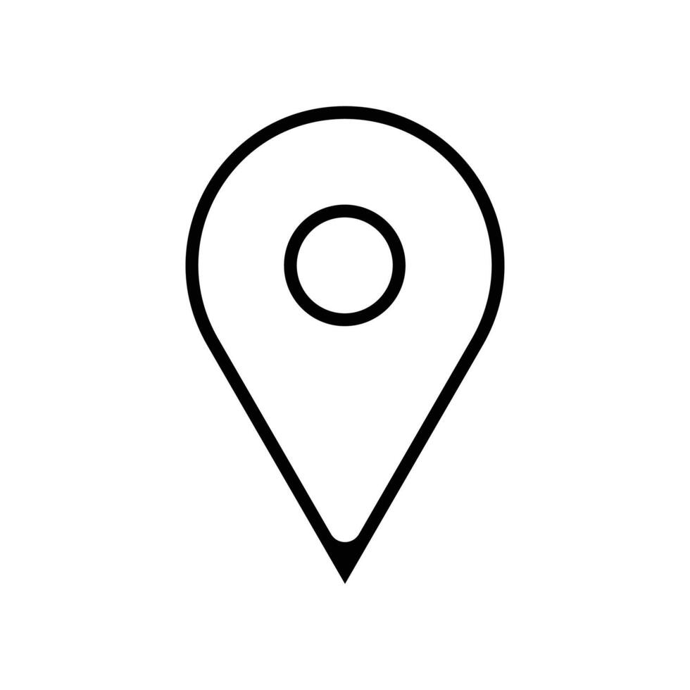 map location icon flat outline style vector