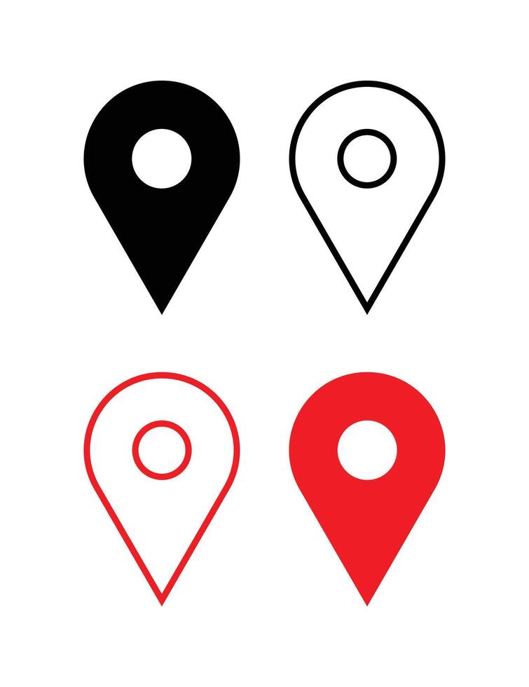 Four location markers on a white background vector