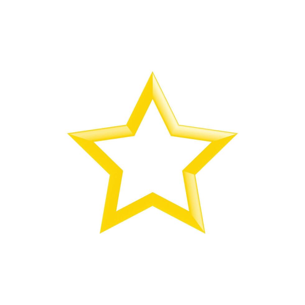 3d gold yellow star isolated on white vector