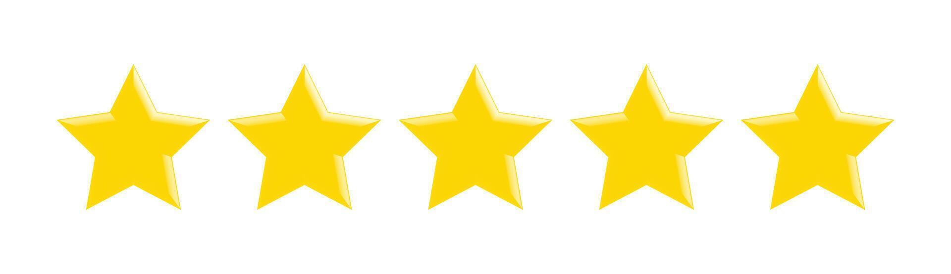 Five yellow stars on a white background vector
