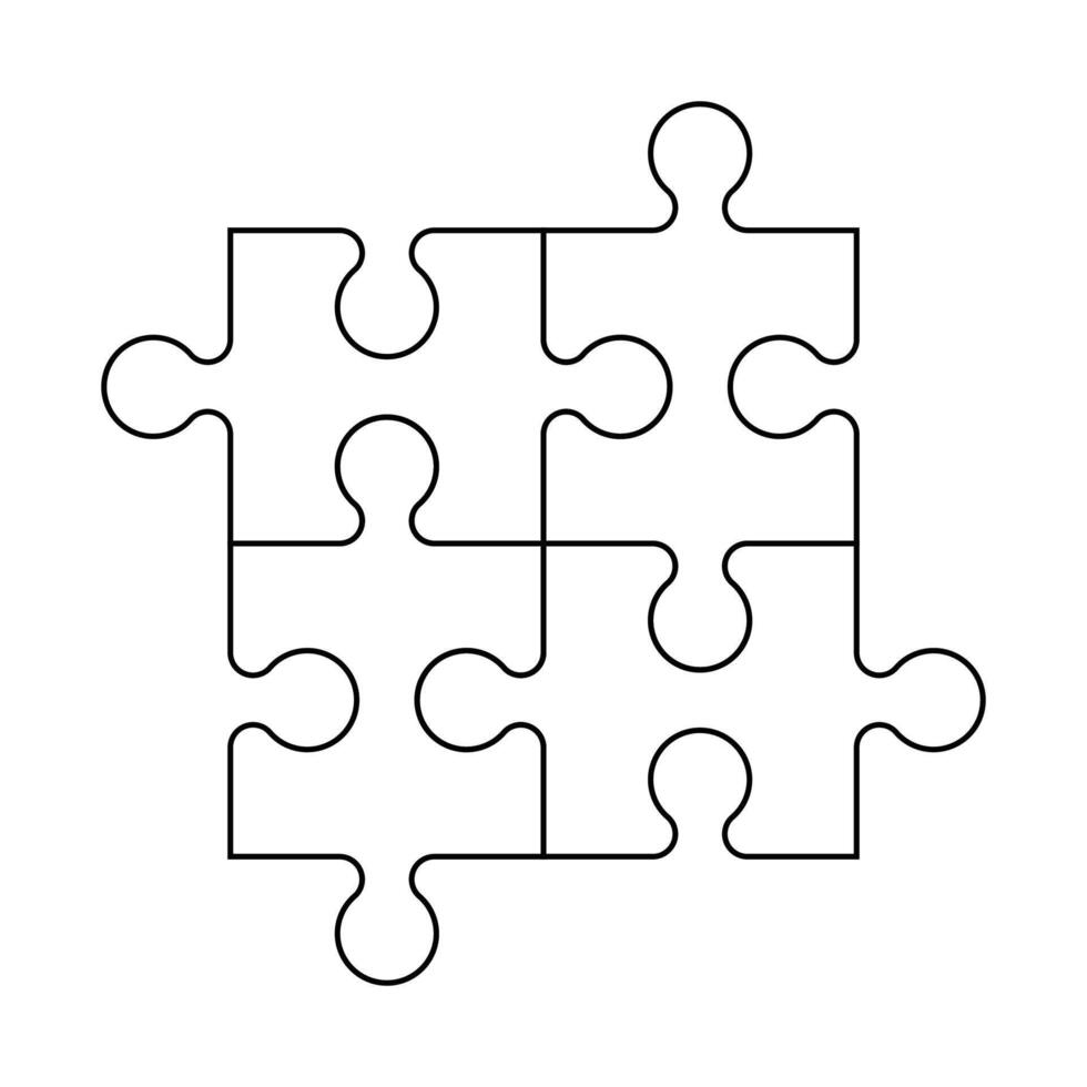 interlocking jigsaw puzzle pieces set vector
