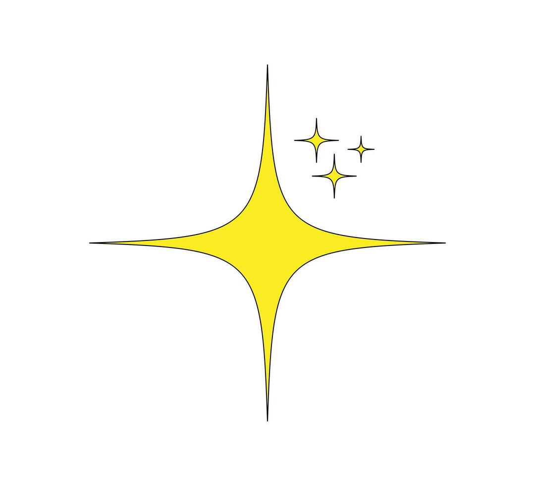 yellow sparkling star vector