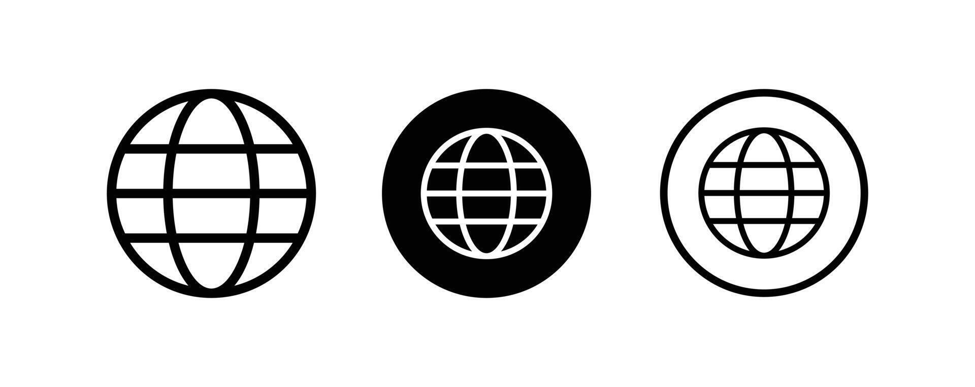 Set of world wide web icon. www globe icons for website button vector