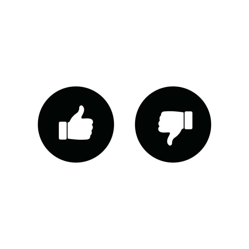 like and dislike concept, thumbs up and thumbs down icon for mobile and web apps vector