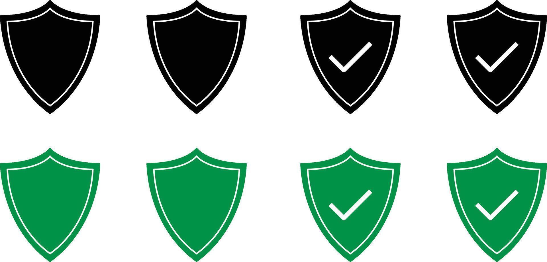 Shields with check mark vector