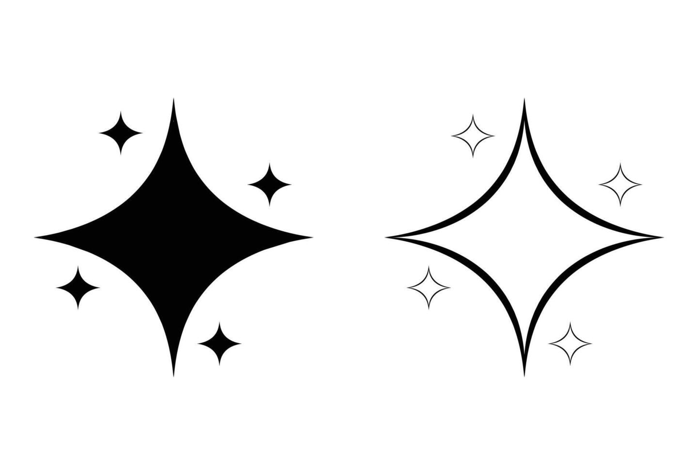 Two black and white stars with a star in the middle vector