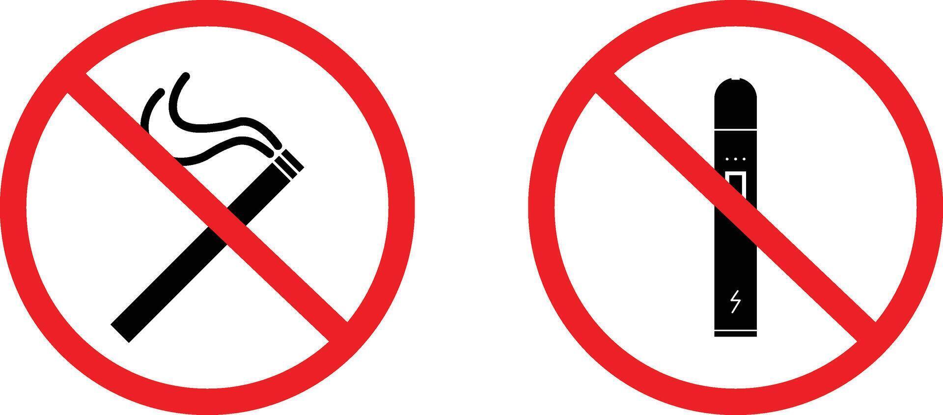 No smoking sign and no vaping sign vector