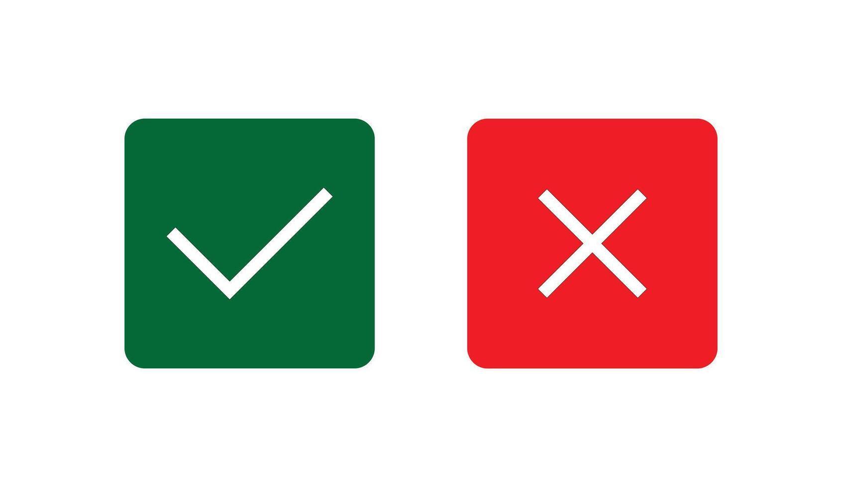 Two green and red check marks on a white background vector