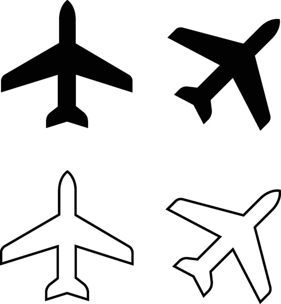 airplane icons set flat illustration vector