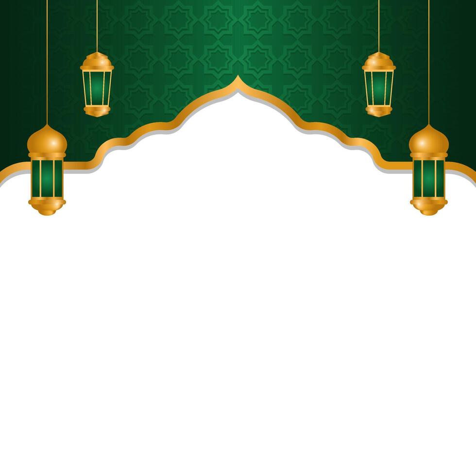 Islamic template background with hanging lantern and some empty space for text suitable for Islamic event such as Ramadan vector