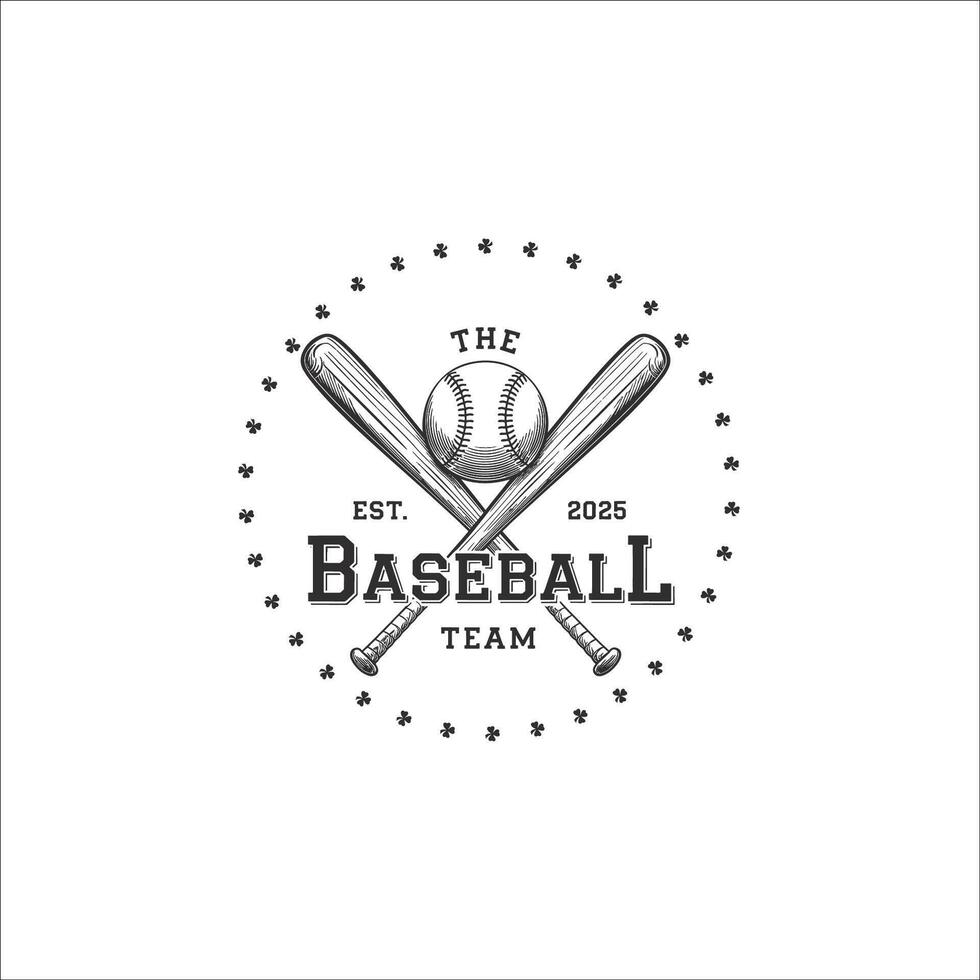 Sleek Baseball Tournament Emblem with Realistic Details vector