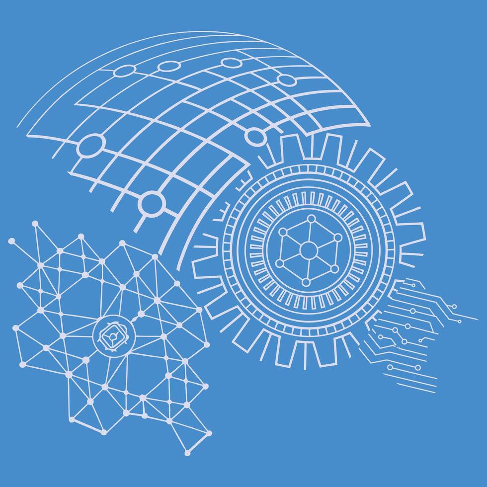 Futuristic 3D Grid . vector