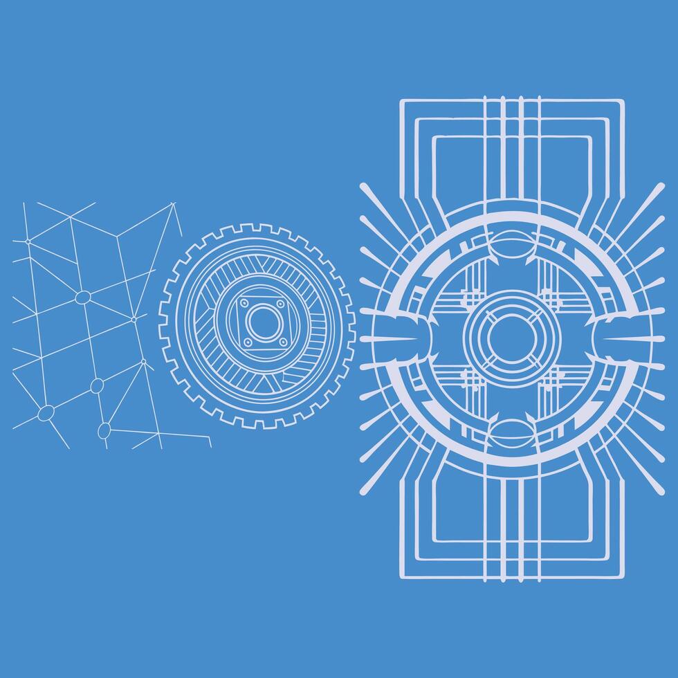 3D Grid Wire frame AI Network Background vector