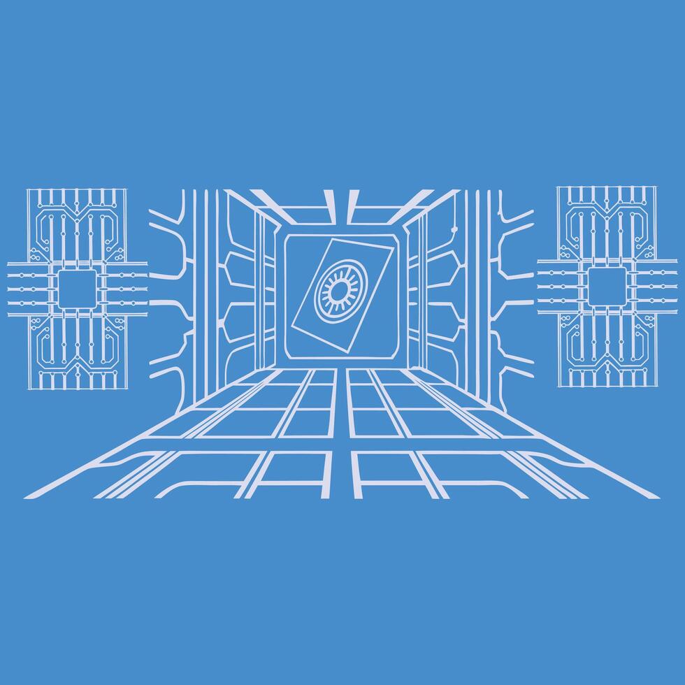 modern 3D Grid Wire frame Cyber Tech . vector