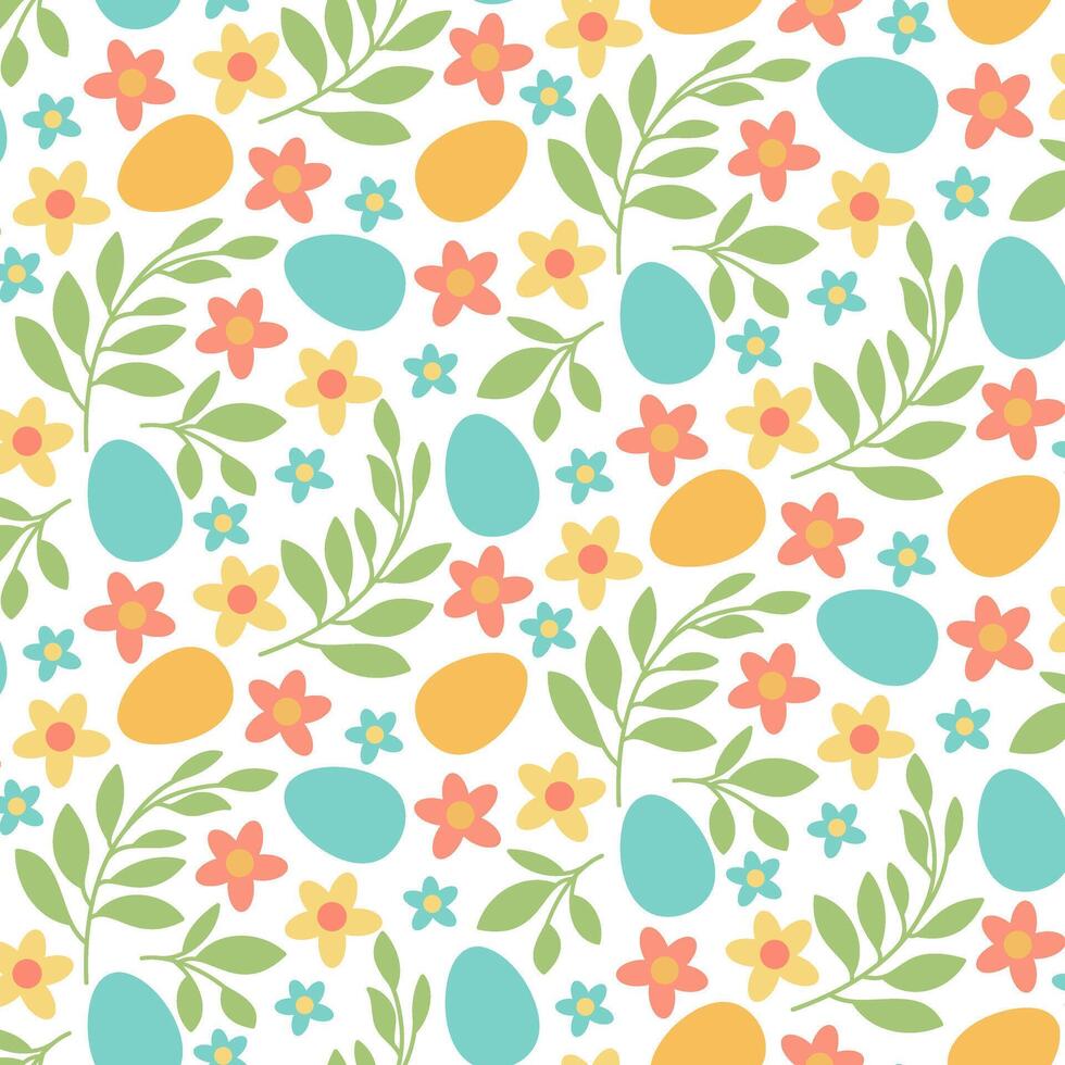 Cute Easter egg seamless pattern vector