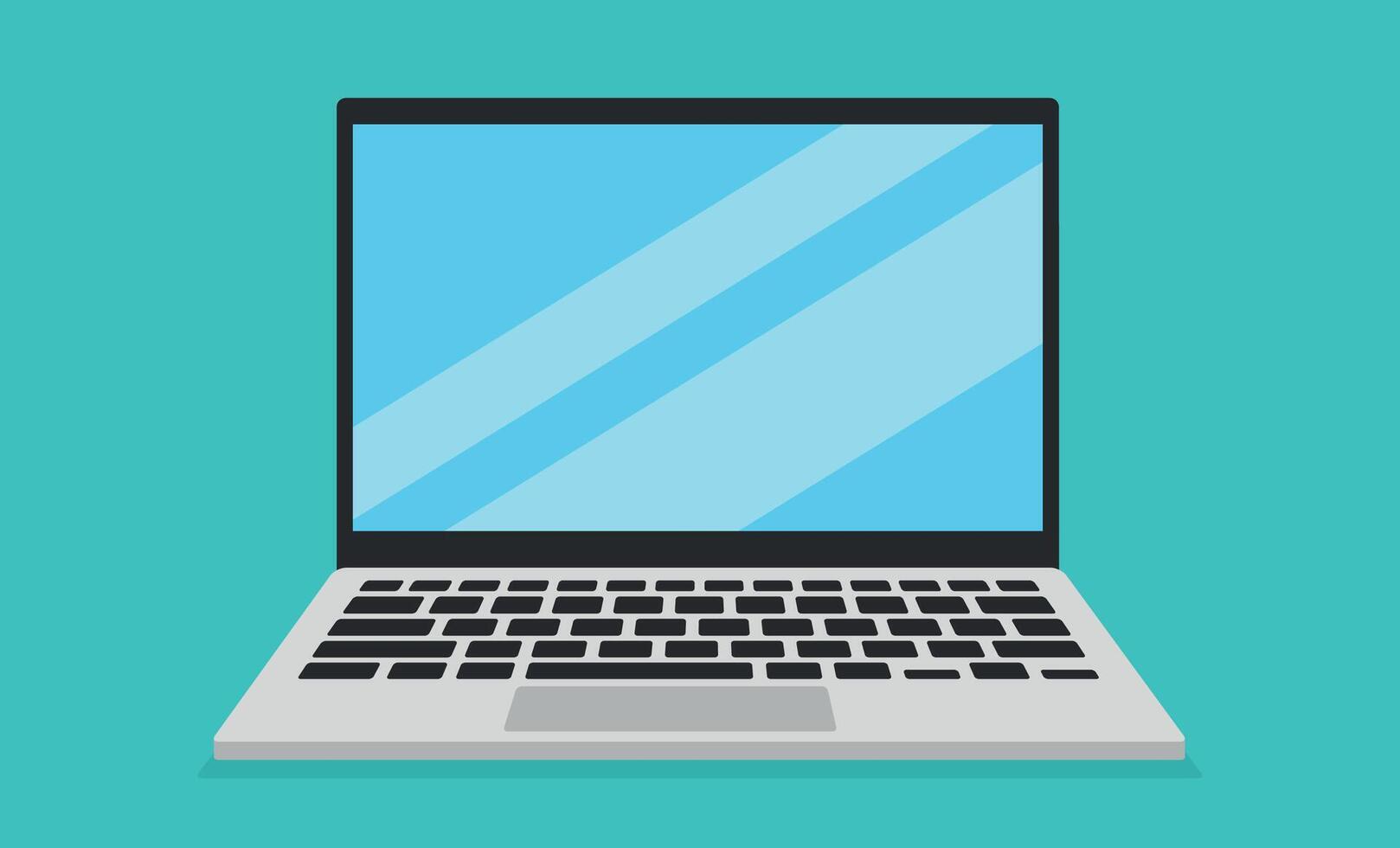 Laptop computer flat design illustration vector