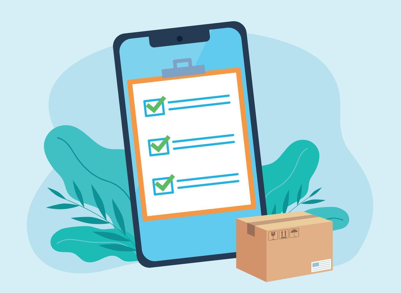 How to use a smartphone to track your online orders vector