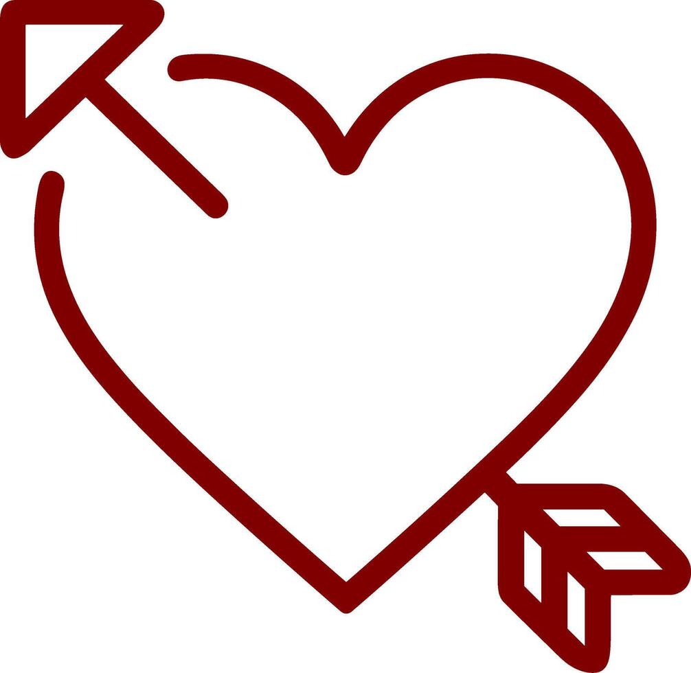 Minimalist Heart with Arrow Outline vector