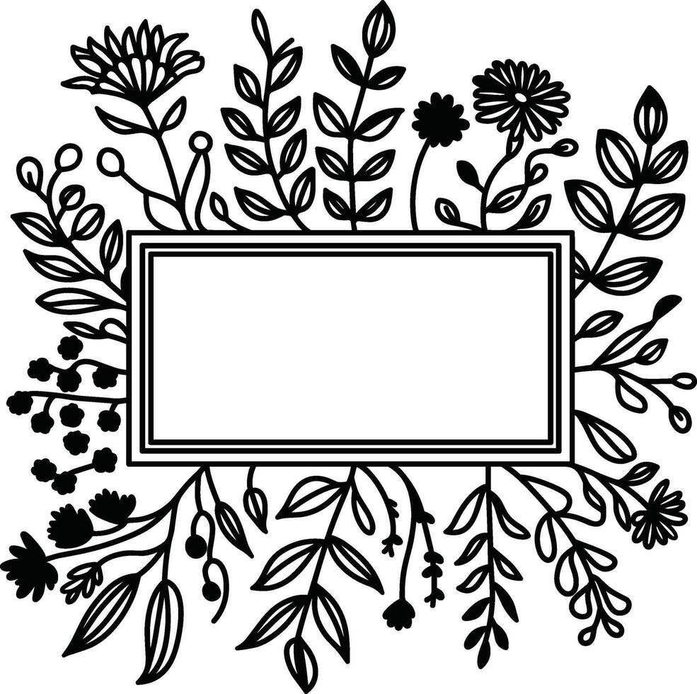 Elegant Floral Frame with Blank Center vector