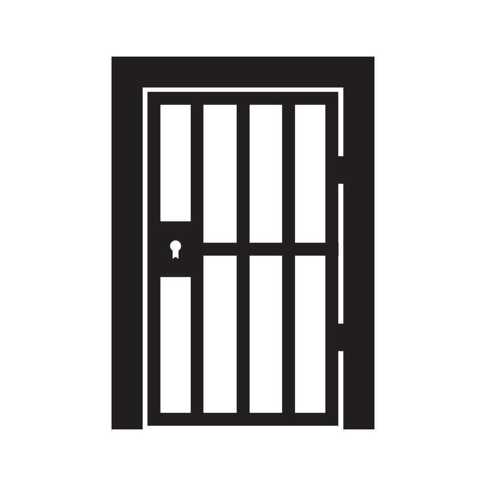 prison cell door icon illustration design template vector