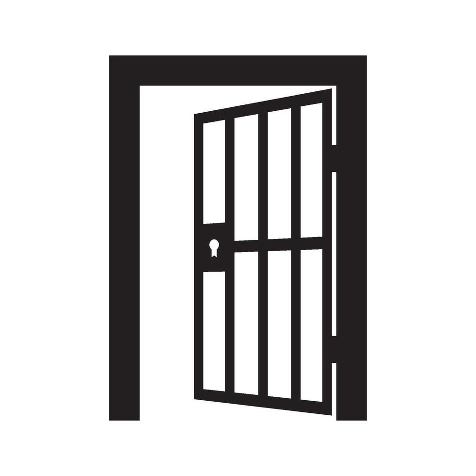 prison door icon illustration design template vector