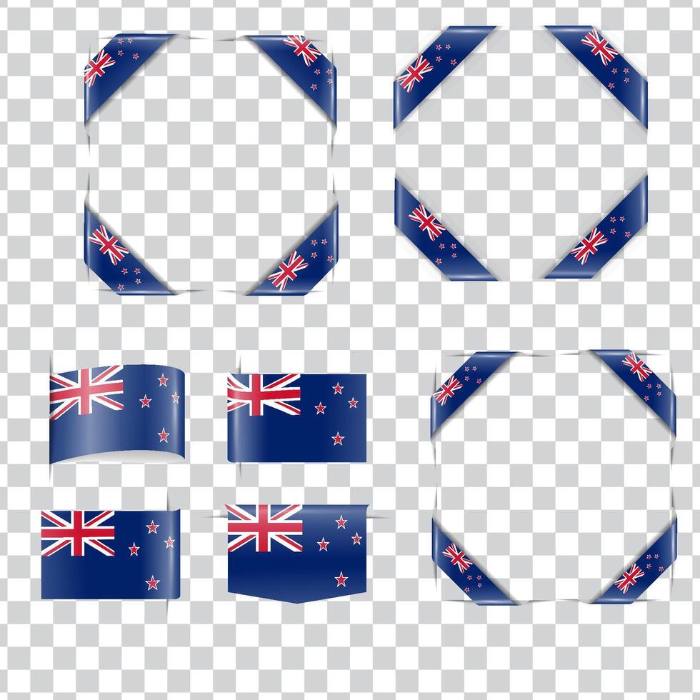 New Zealand corenr national flag with shadow vector