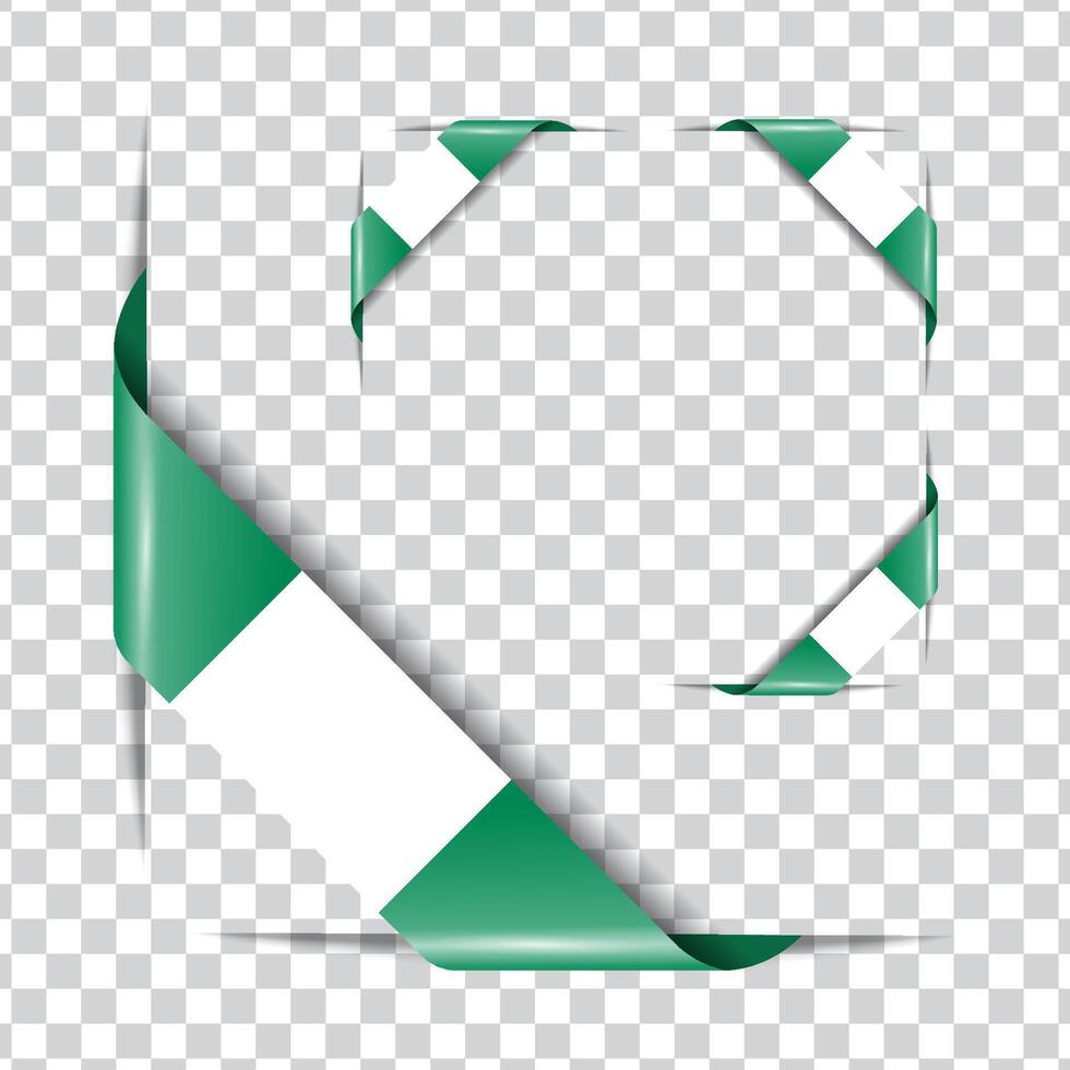 Nigeria corner national flag shadow vector
