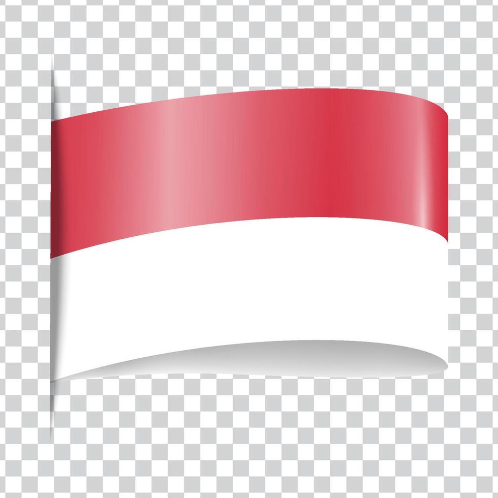 Monaco tag national flag shadow vector