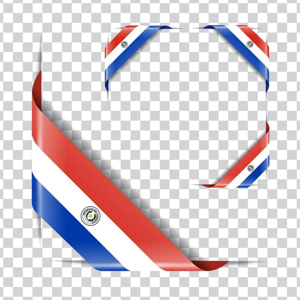 Paraguay corner flag with shadow vector