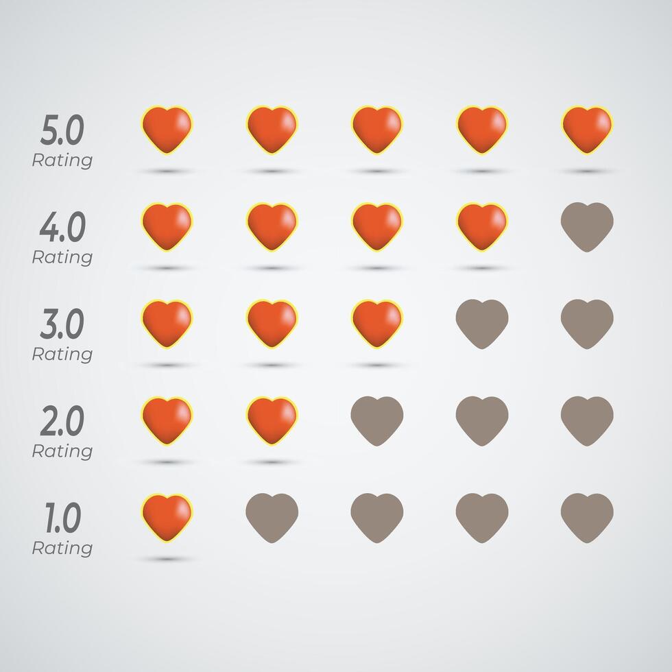 Review and heart rating Customer feedback Product evaluation rating illustration design template vector
