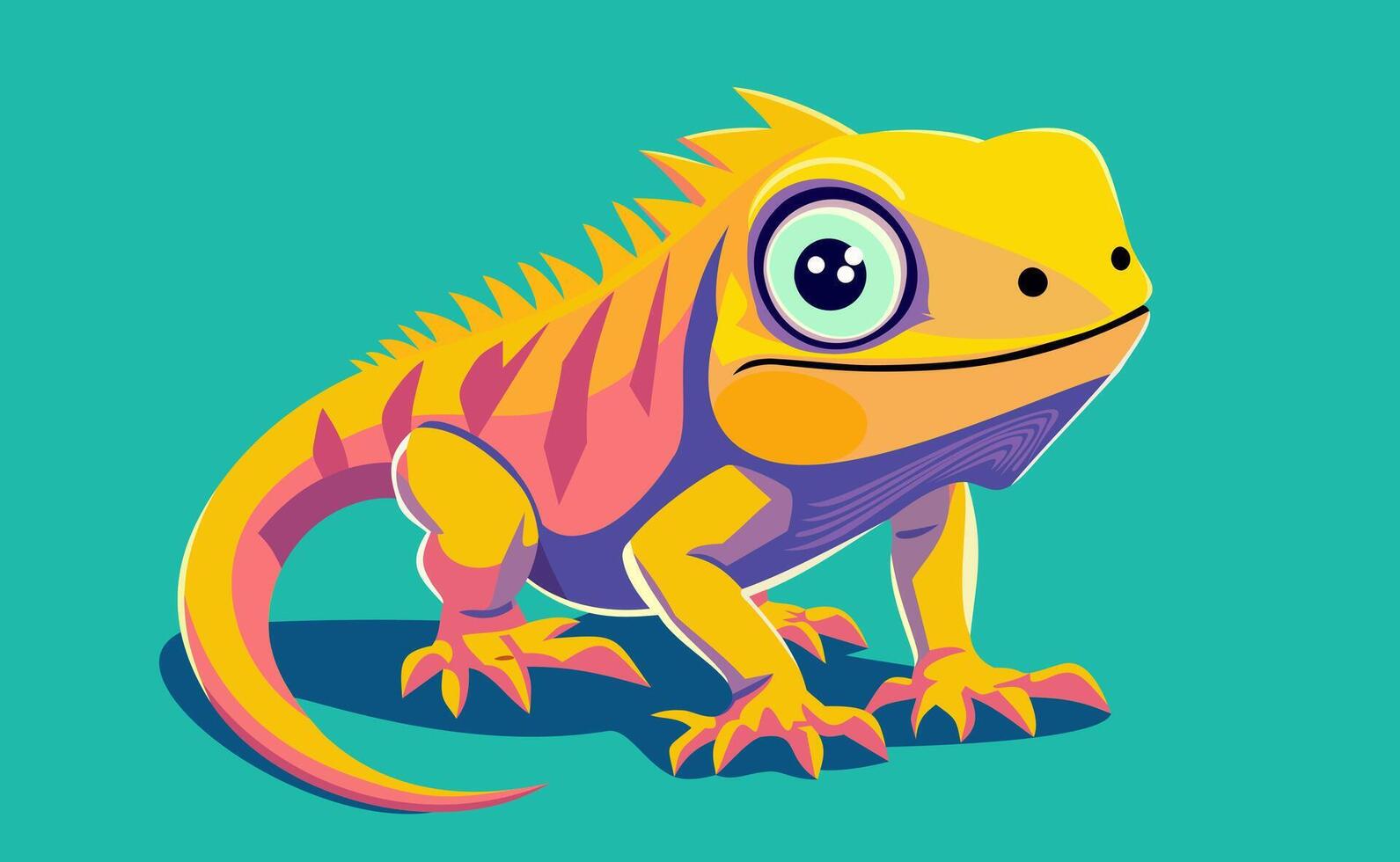 Cute bright iguana. illustration vector