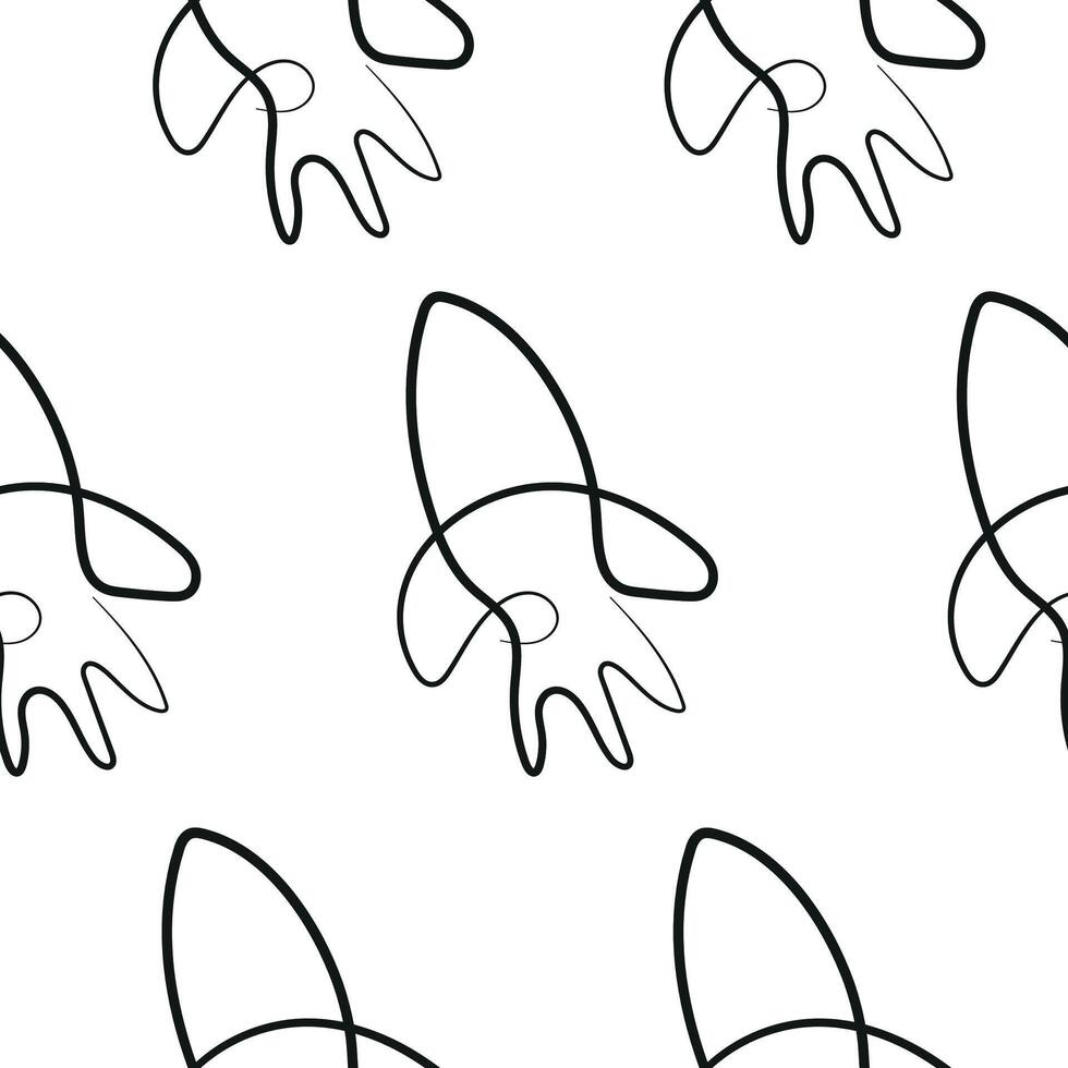 seamless pattern with simple rocket icons in line art style drawn with original outline, for logos and various designs vector