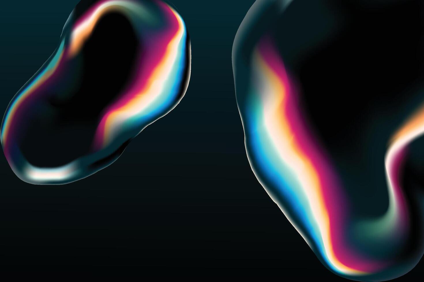 Futuristic 3D Holographic Dreamscapes Background with Neon Glow vector