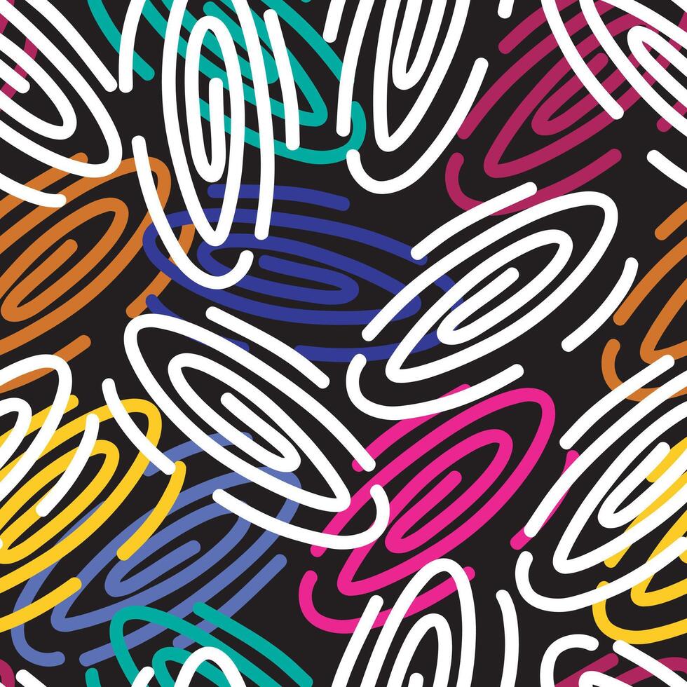 Spiral swirls seamless pattern design. Round spiral scrolls, circle swirls geometric elements, curly vortex tiles. Cute swirl scrolls abstract background seamless pattern vector