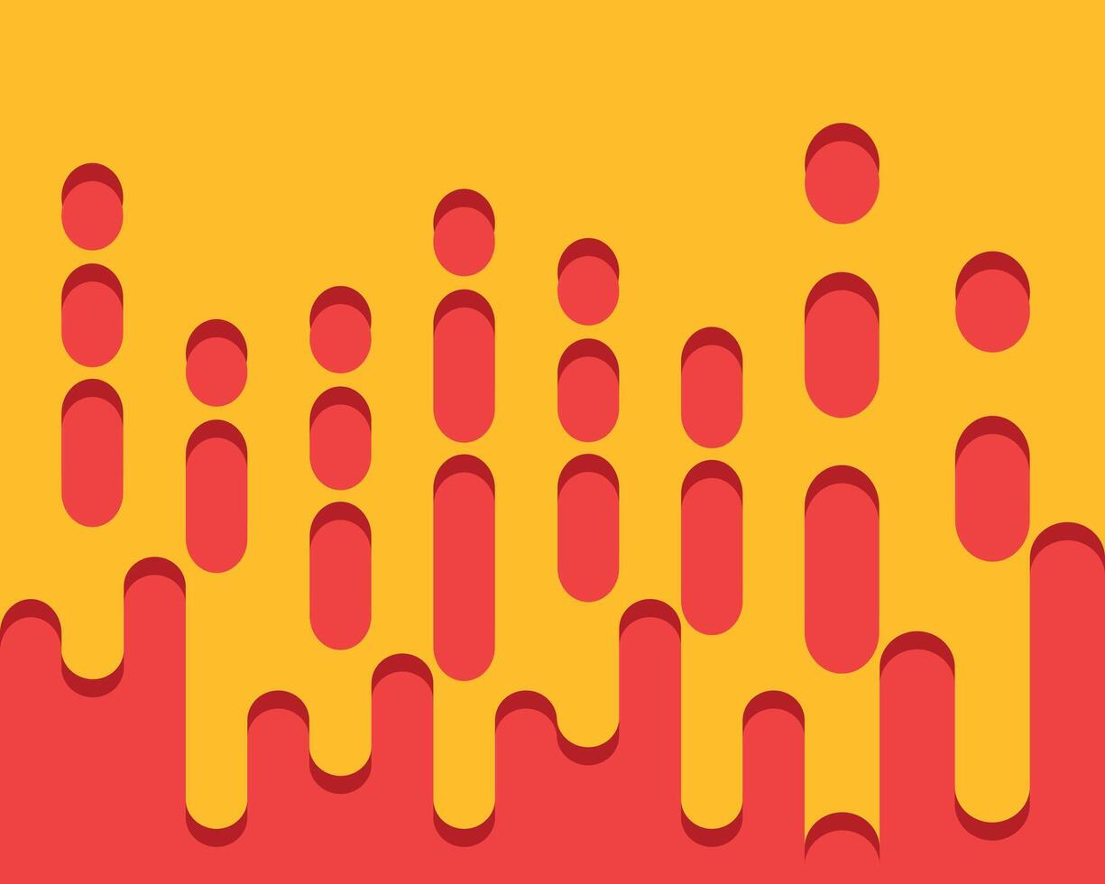 Abstract red and yellow round lines background vector