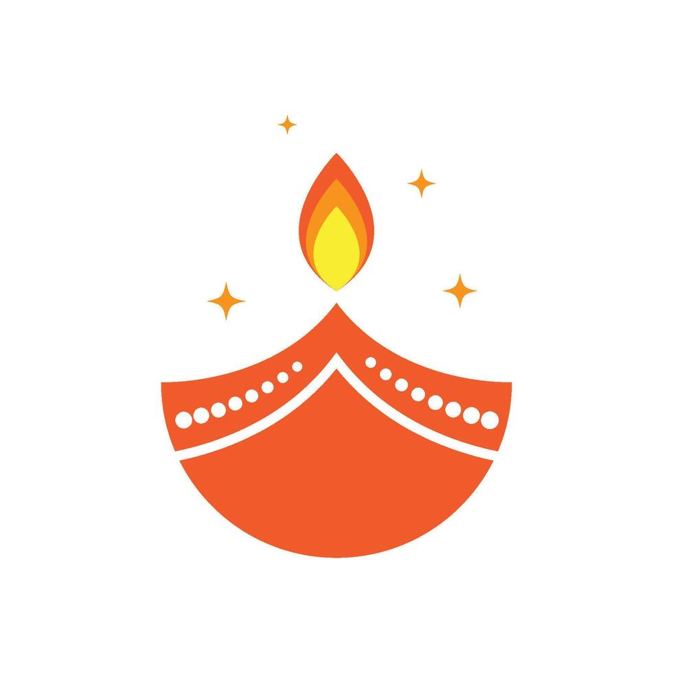 Diwali Canddle icon design template vector