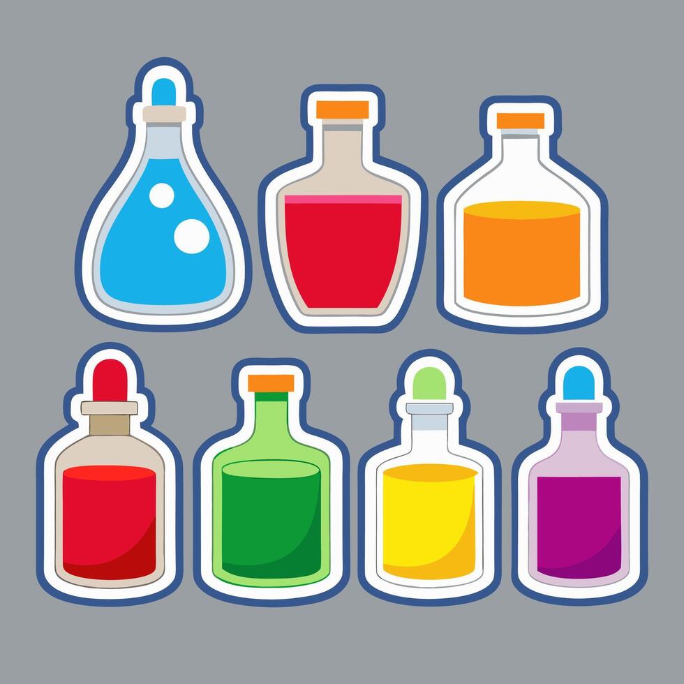 Colorful Cartoon Chemistry Set, Illustration of Science Equipment vector