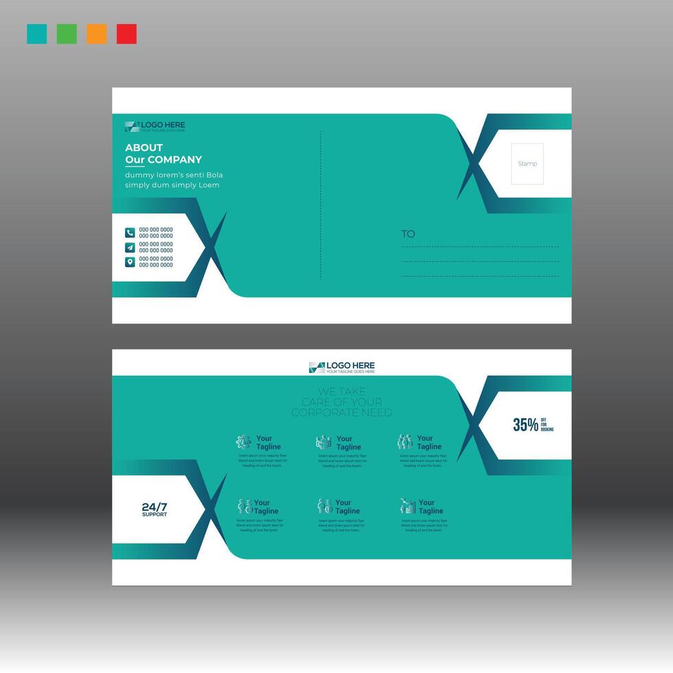 Postcard layout for information vector