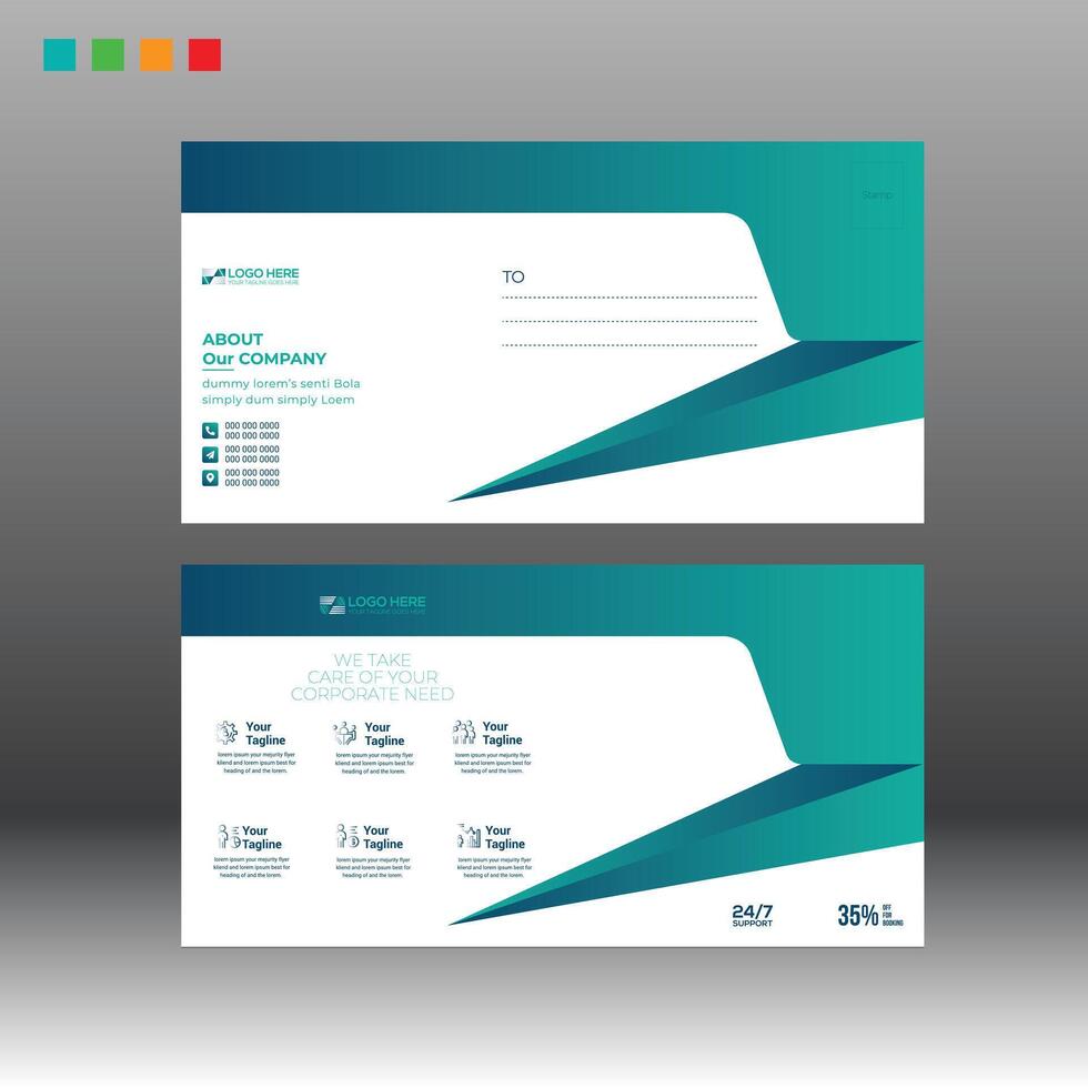 layout design of postcard for print need vector