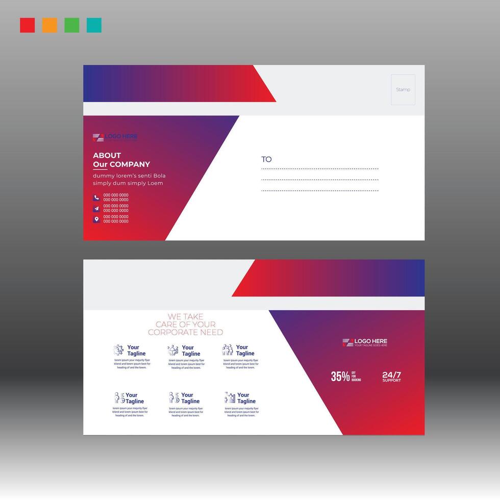 layout design of postcard for invitation vector