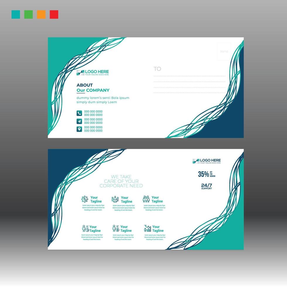 Postcard Design for card need vector