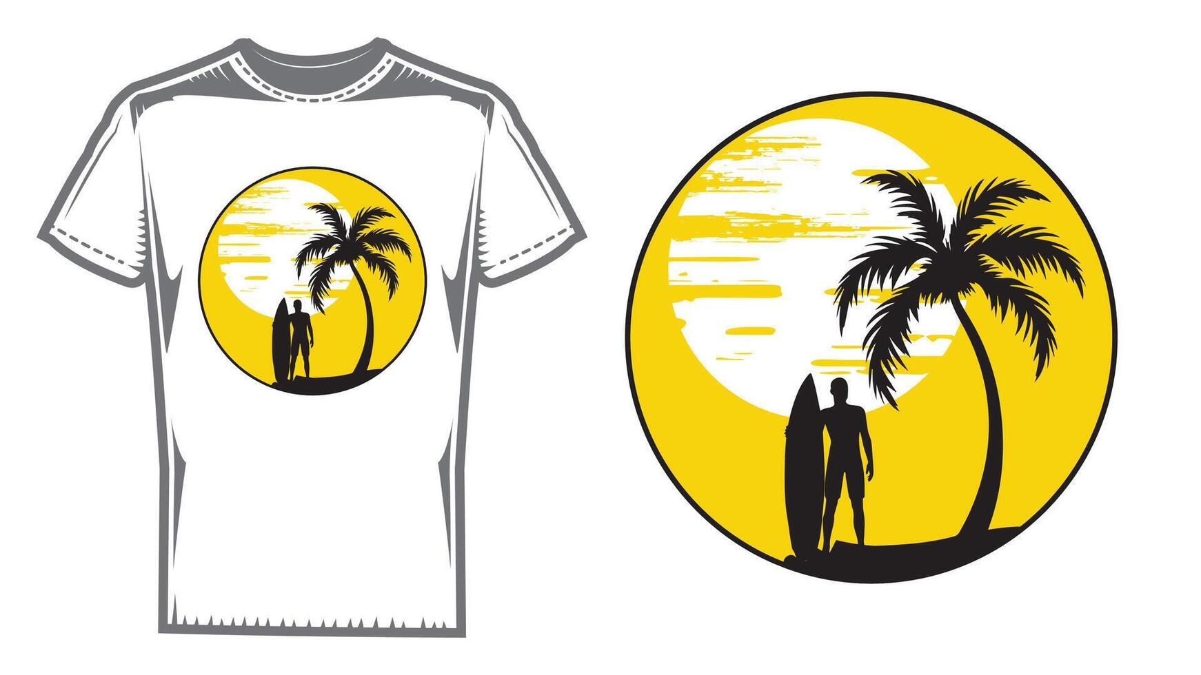 Vintage hawaii surfing label vector