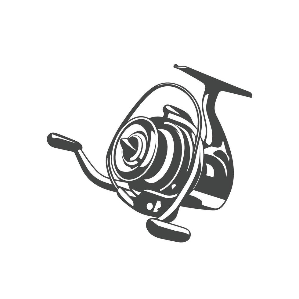 Fishing Reel Icon Design Illustration. Fishing logo design template vector